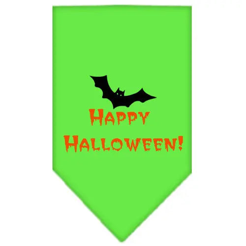 Happy Halloween Screen Print Bandana Lime Green Small Default Title