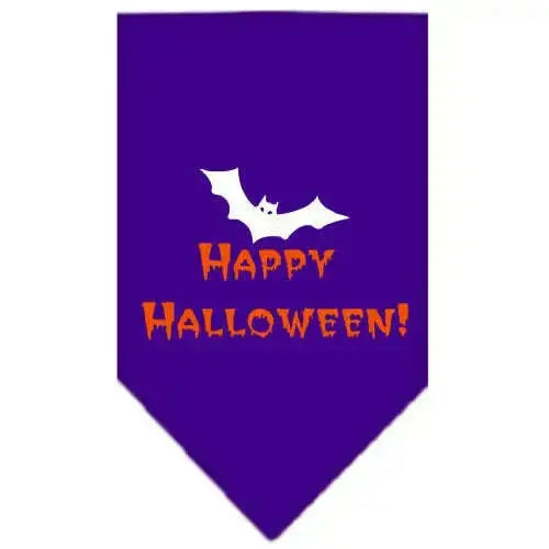 Happy-Halloween-Screen-Print-Bandana-Purple-Large-GreatEagleInc-319199246