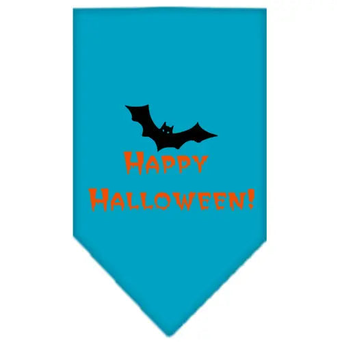 Happy Halloween Screen Print Bandana Turquoise Large Default Title