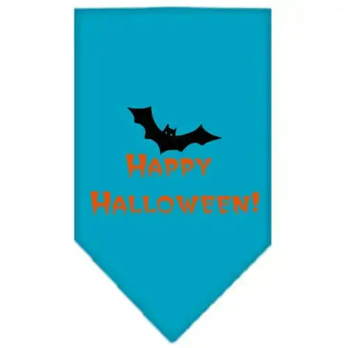 Happy-Halloween-Screen-Print-Bandana-Turquoise-Small-GreatEagleInc-319197799