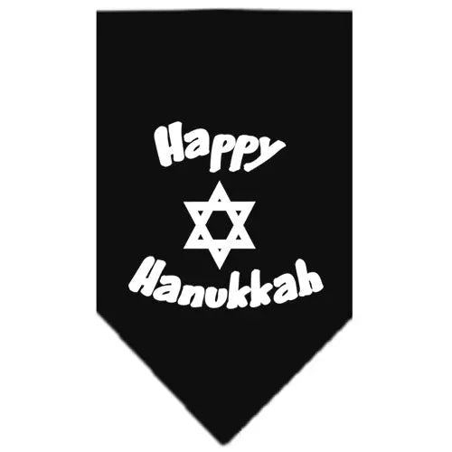 Happy Hanukkah Screen Print Bandana Black Small Default Title