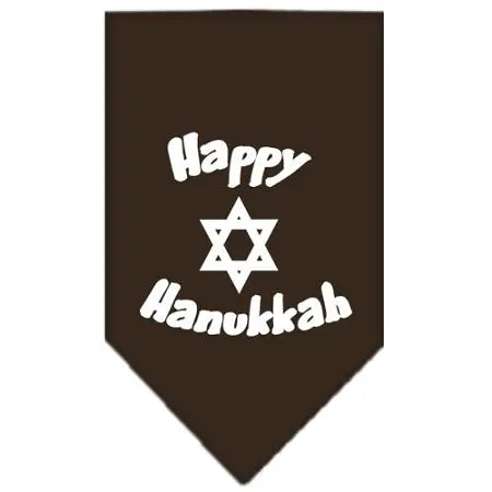 Happy Hanukkah Screen Print Bandana Cocoa Small Default Title