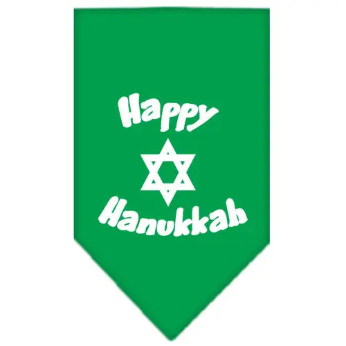 Happy Hanukkah Screen Print Bandana Emerald Green Large Default Title