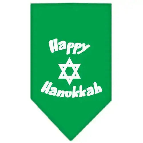 Happy-Hanukkah-Screen-Print-Bandana-Emerald-Green-Large-GreatEagleInc-319837412