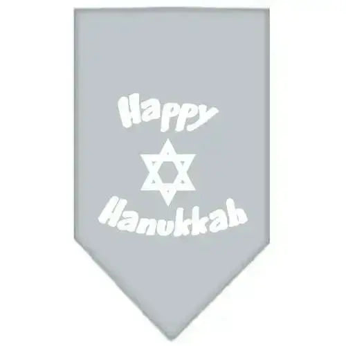 Happy-Hanukkah-Screen-Print-Bandana-Grey-Large-GreatEagleInc-319837339