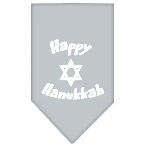 Happy Hanukkah Screen Print Bandana Grey Large Default Title