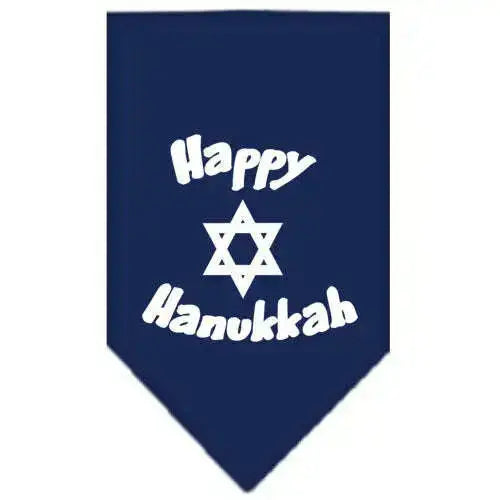 Happy-Hanukkah-Screen-Print-Bandana-Navy-Blue-Large-GreatEagleInc-319837077