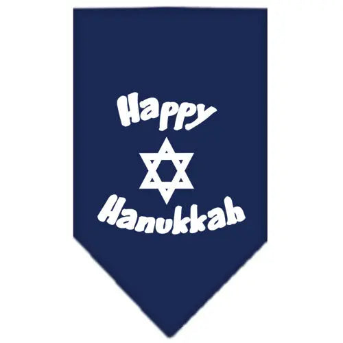Happy Hanukkah Screen Print Bandana Navy Blue Small Default Title