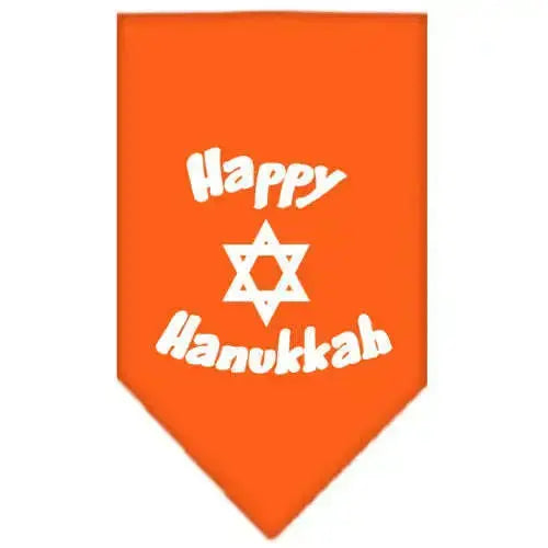 Happy-Hanukkah-Screen-Print-Bandana-Orange-Large-GreatEagleInc-319836942