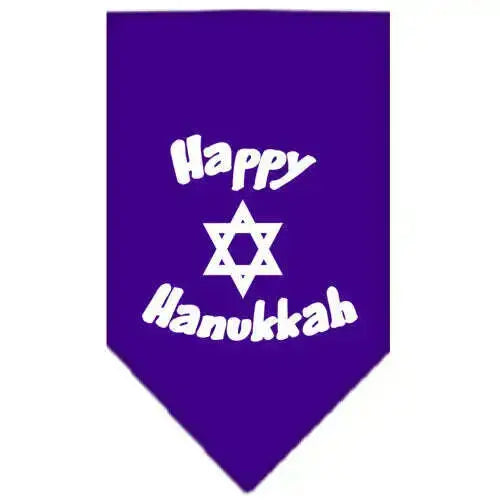 Happy-Hanukkah-Screen-Print-Bandana-Purple-Large-GreatEagleInc-319836883