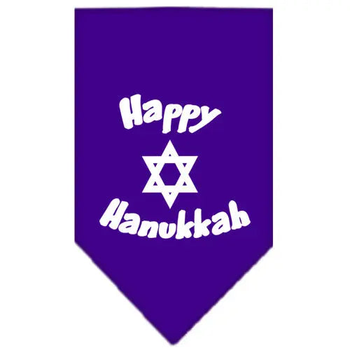 Happy Hanukkah Screen Print Bandana Purple Large Default Title