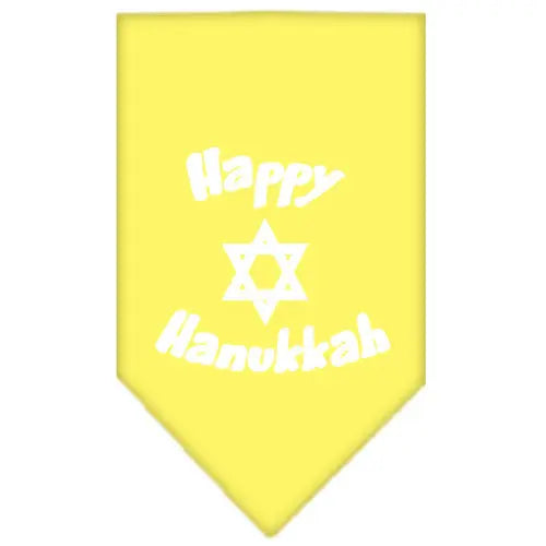 Happy Hanukkah Screen Print Bandana Yellow Large Default Title
