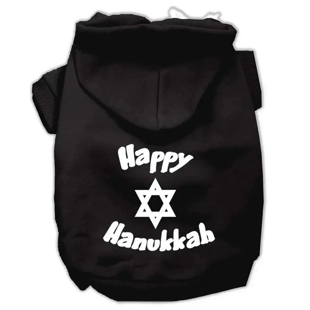 Happy-Hanukkah-Screen-Print-Pet-Hoodies-Black-Size-Sm-GreatEagleInc-333934849