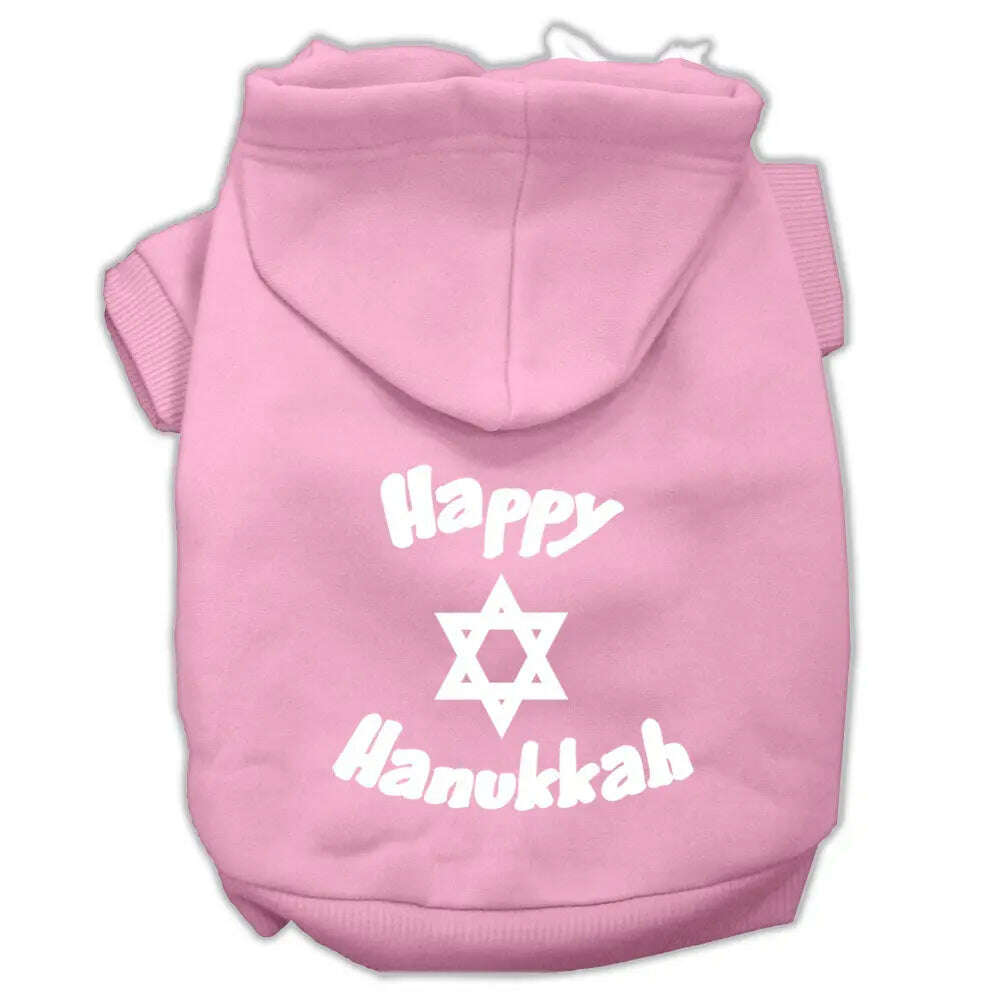 Happy-Hanukkah-Screen-Print-Pet-Hoodies-Light-Pink-Size-Med-GreatEagleInc-333710882