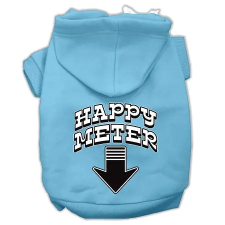 Happy Meter Screen Printed Dog Pet Hoodies Baby Blue Size Lg GreatEagleInc