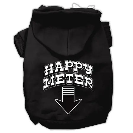 Happy Meter Screen Printed Dog Pet Hoodies Black Size Lg GreatEagleInc