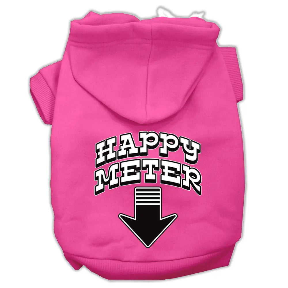 Happy Meter Screen Printed Dog Pet Hoodies Bright Pink Size Lg GreatEagleInc