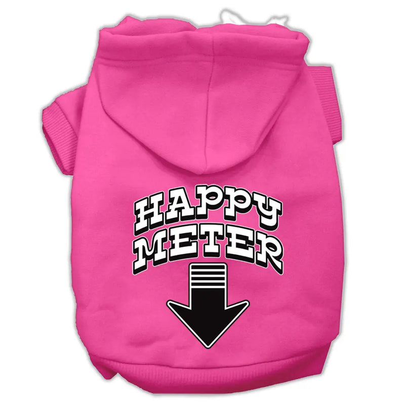 Happy Meter Screen Printed Dog Pet Hoodies Bright Pink Size Lg GreatEagleInc