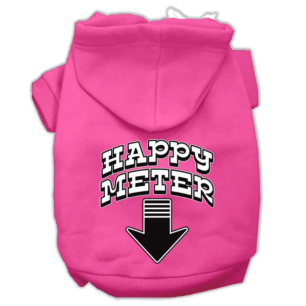 Happy Meter Screen Printed Dog Pet Hoodies Bright Pink Size Med Default Title