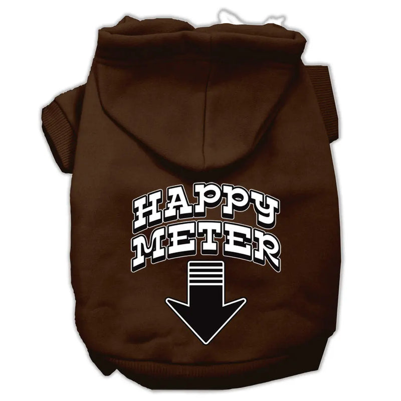 Happy Meter Screen Printed Dog Pet Hoodies Brown Size Xs GreatEagleInc