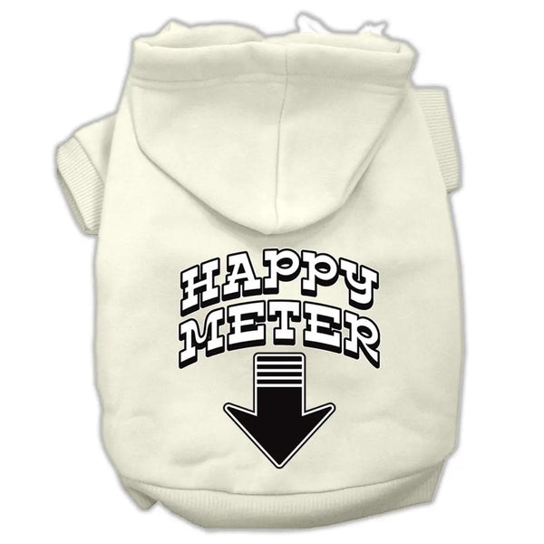 Happy Meter Screen Printed Dog Pet Hoodies Cream Size Med Default Title