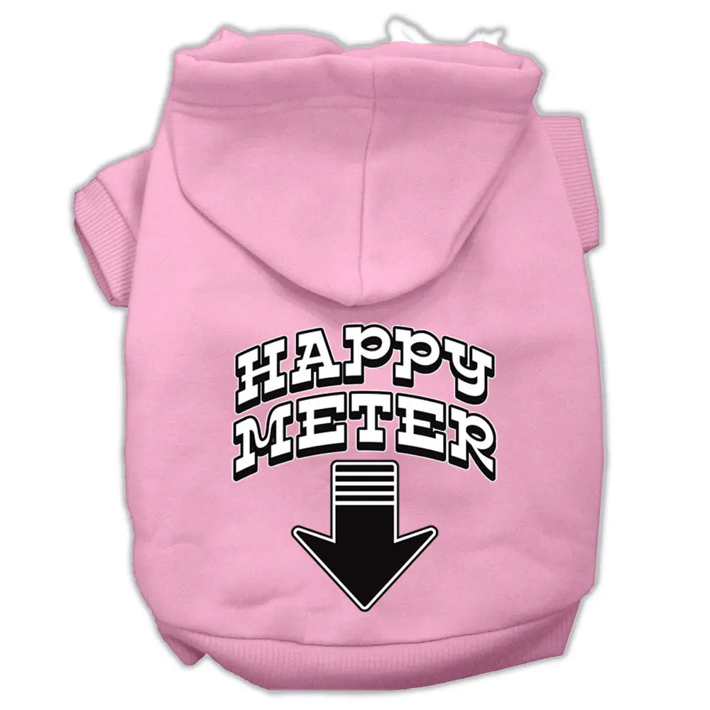 Happy Meter Screen Printed Dog Pet Hoodies Light Pink Size Lg GreatEagleInc