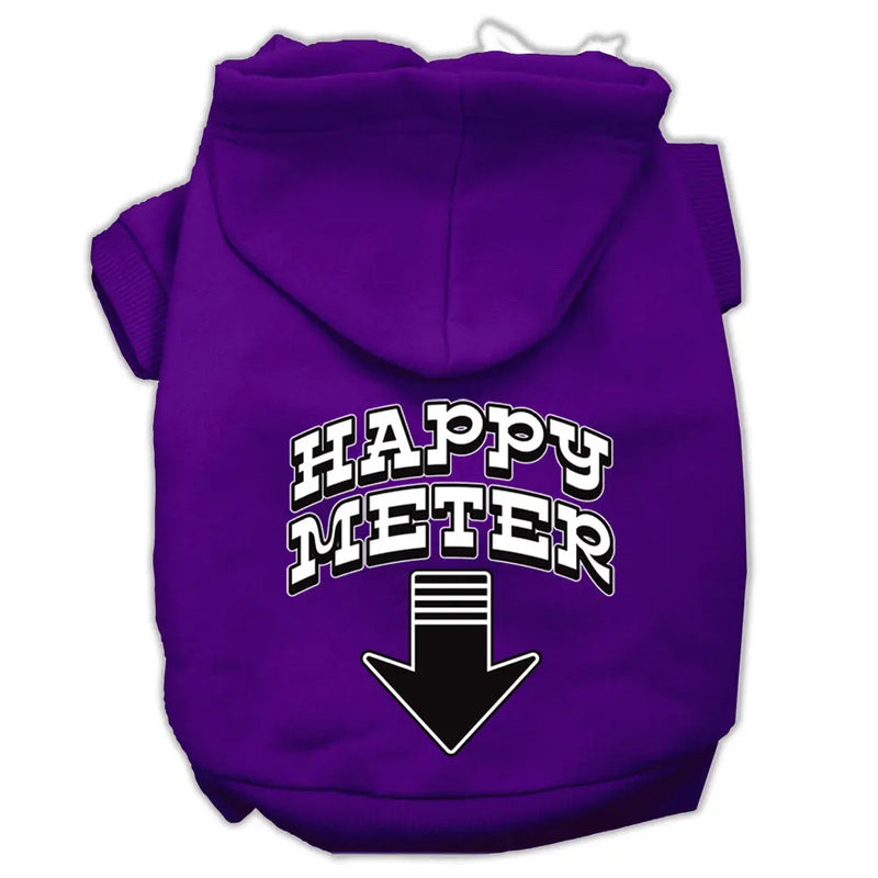 Happy Meter Screen Printed Dog Pet Hoodies Purple Size Lg GreatEagleInc