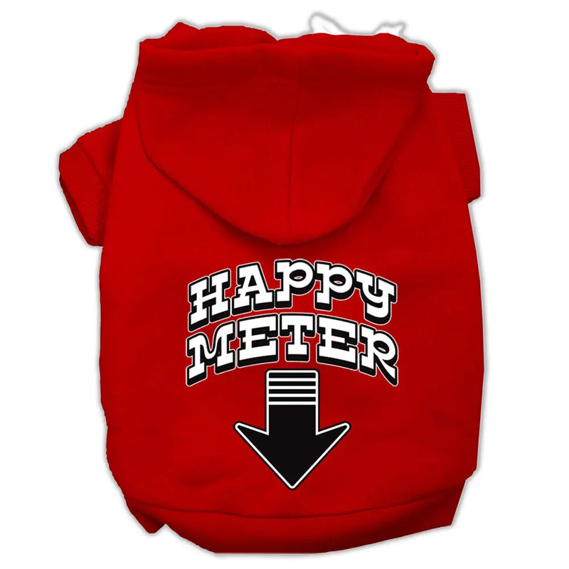 Happy Meter Screen Printed Dog Pet Hoodies Red Size Lg GreatEagleInc