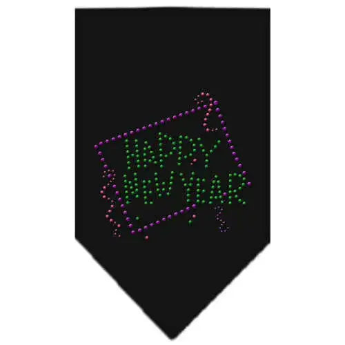 Happy-New-Year-Rhinestone-Bandana-Black-Small-GreatEagleInc-319030769