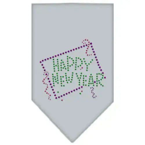 Happy-New-Year-Rhinestone-Bandana-Grey-Large-GreatEagleInc-319031349
