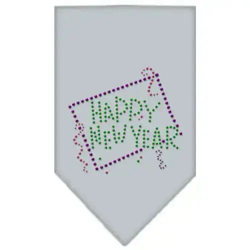 Happy-New-Year-Rhinestone-Bandana-Grey-Small-GreatEagleInc-319030461