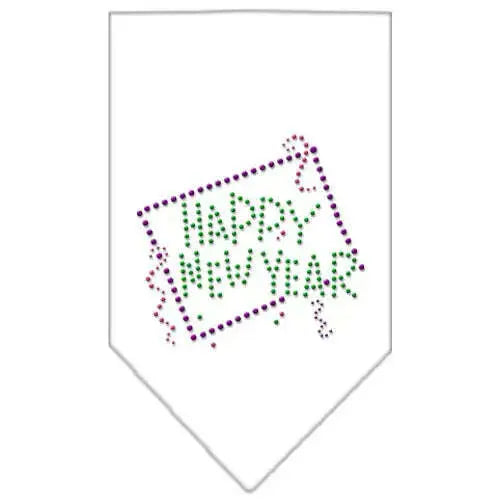 Happy-New-Year-Rhinestone-Bandana-White-Small-GreatEagleInc-319030143