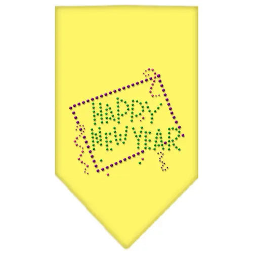 Happy New Year Rhinestone Bandana Yellow Small Default Title