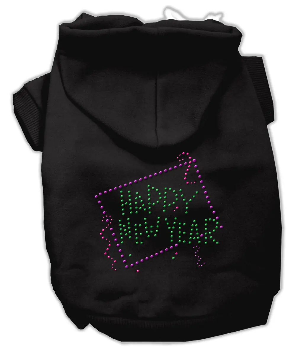 Happy New Year Rhinestone Hoodies Black Xxl Default Title