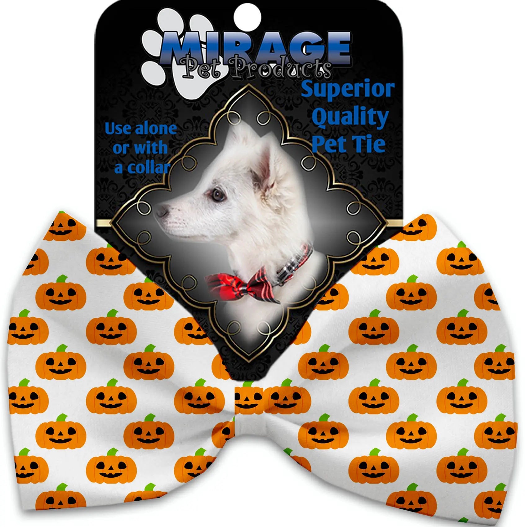 Happy Pumpkins Pet Bow Tie Collar Accessory With Velcro Default Title
