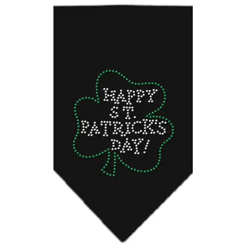 Happy St Patrick's Day Rhinestone Bandana Black Small Default Title