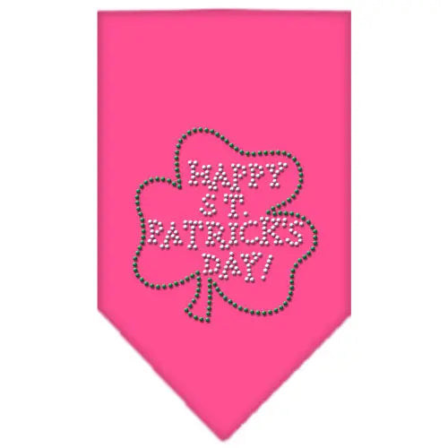 Happy St Patrick's Day Rhinestone Bandana Bright Pink Large Default Title