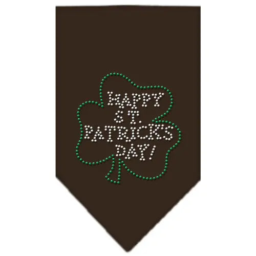 Happy St Patrick's Day Rhinestone Bandana Cocoa Large Default Title