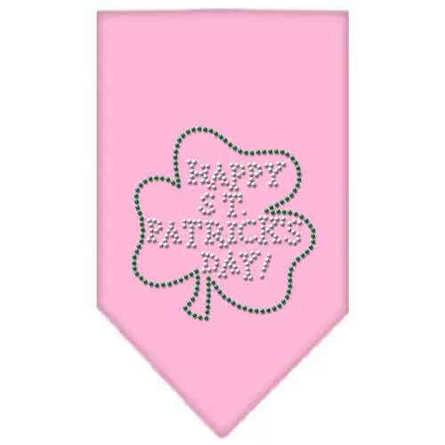 Happy St Patrick's Day Rhinestone Bandana Light Pink Large Default Title