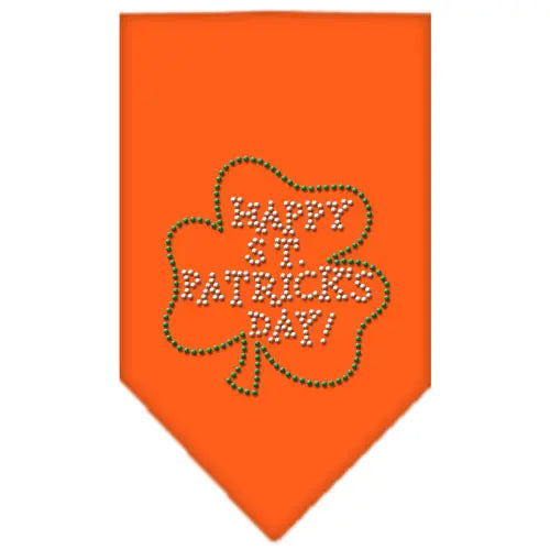 Happy St Patrick's Day Rhinestone Bandana Orange Small Default Title