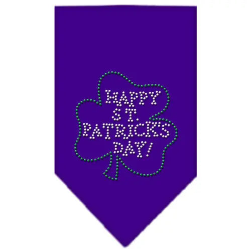 Happy St Patrick's Day Rhinestone Bandana Purple Small Default Title