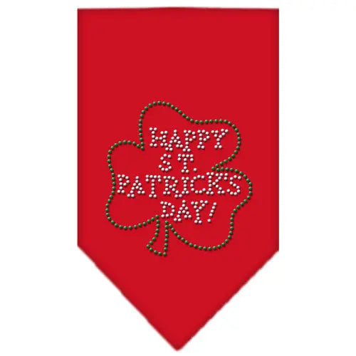 Happy St Patrick's Day Rhinestone Bandana Red Large Default Title