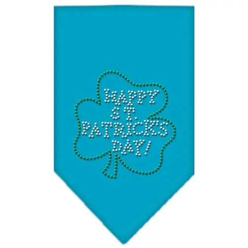 Happy St Patrick's Day Rhinestone Bandana Turquoise Large Default Title