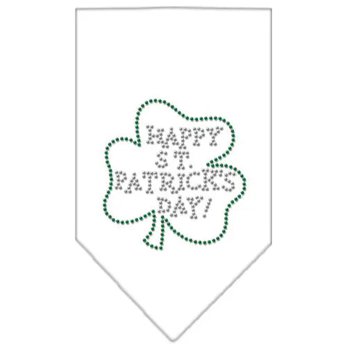 Happy St Patrick's Day Rhinestone Bandana White Small Default Title
