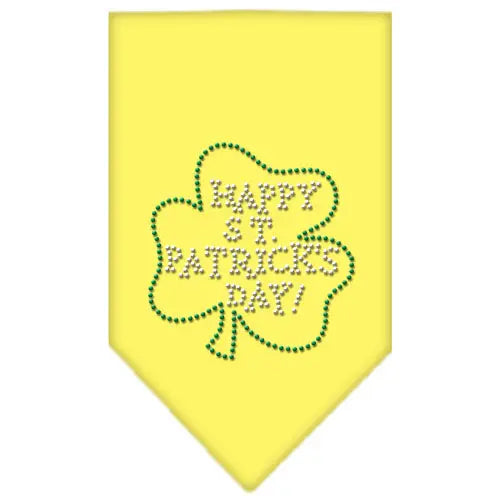 Happy St Patrick's Day Rhinestone Bandana Yellow Large Default Title