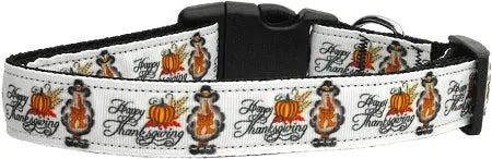 Happy Thanksgiving Nylon Dog Collar Medium Narrow Default Title