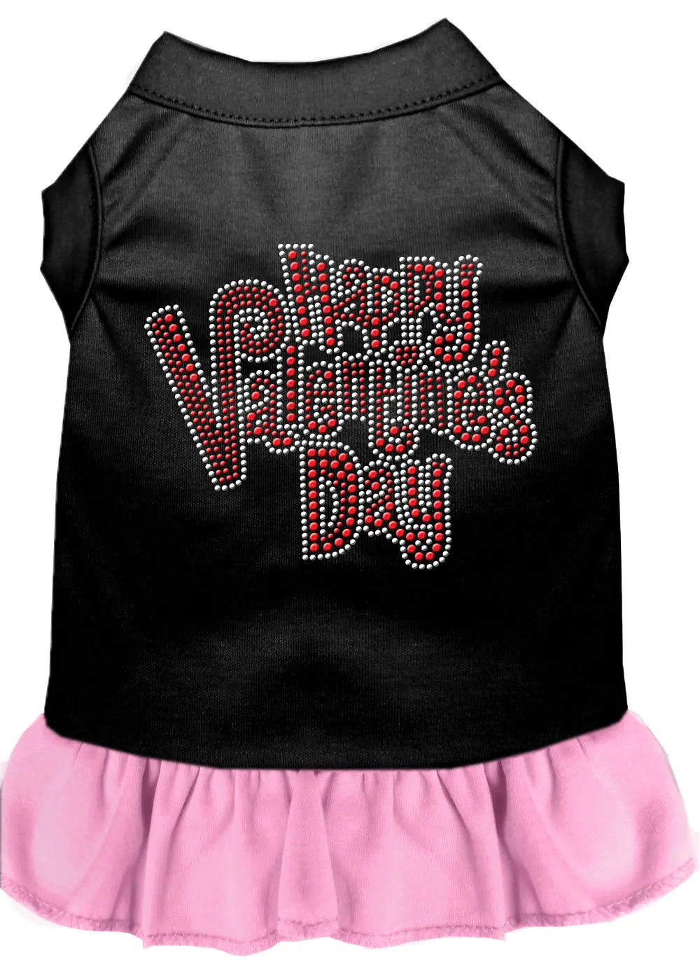 Happy Valentines Day Rhinestone Dress Black With Light Pink Med Default Title