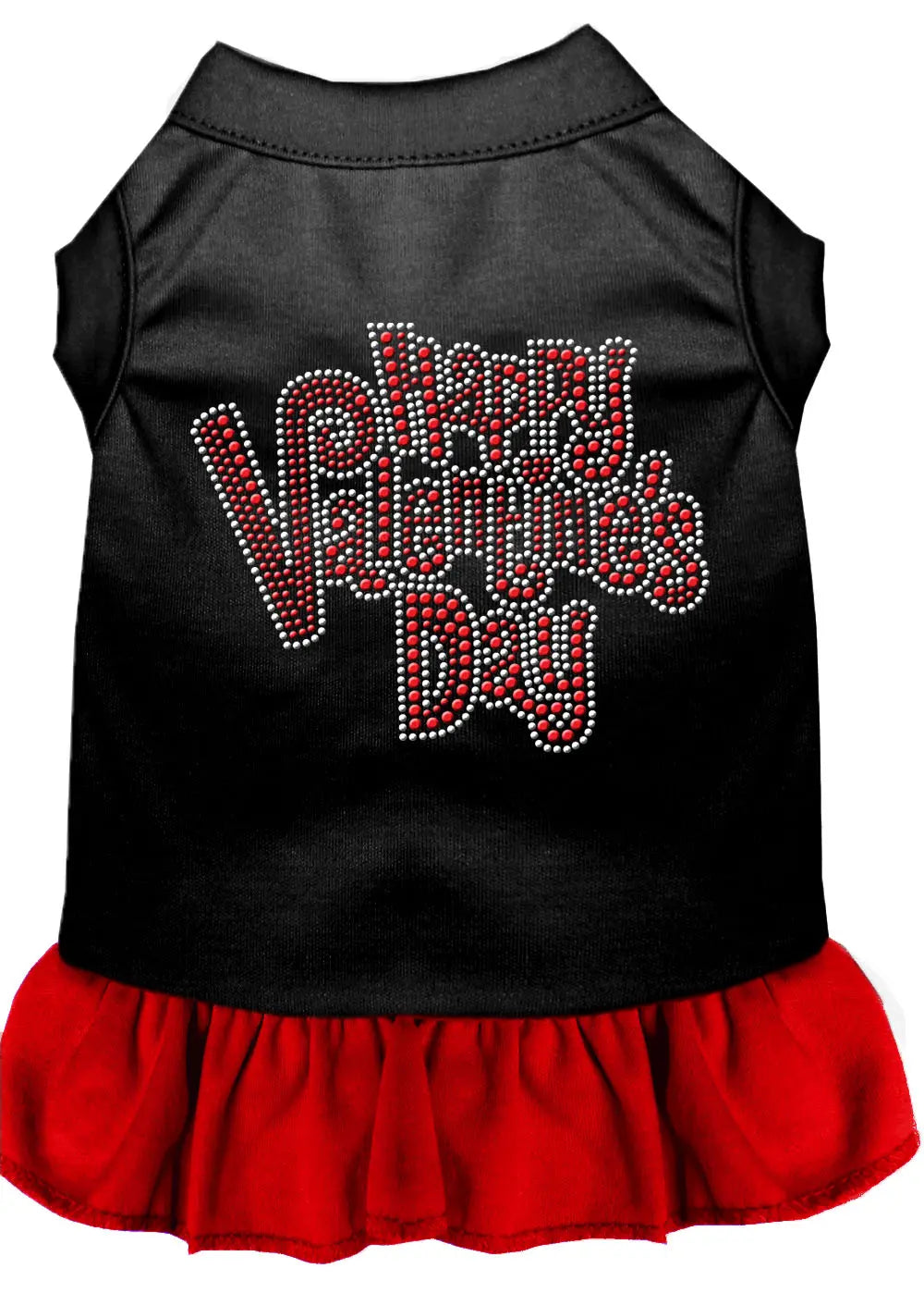 Happy Valentines Day Rhinestone Dress Black With Red Med Default Title