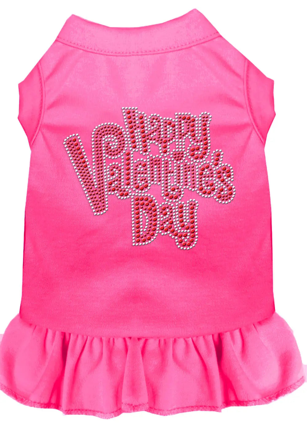 Happy Valentines Day Rhinestone Dress Bright Pink Lg Default Title