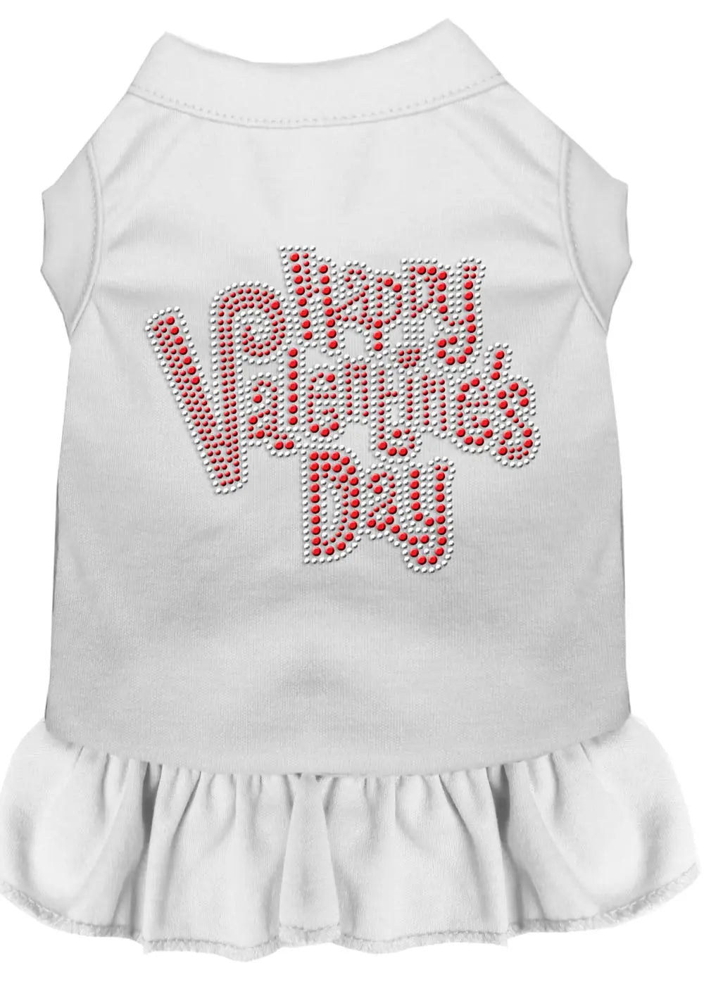 Happy Valentines Day Rhinestone Dress White Xs Default Title